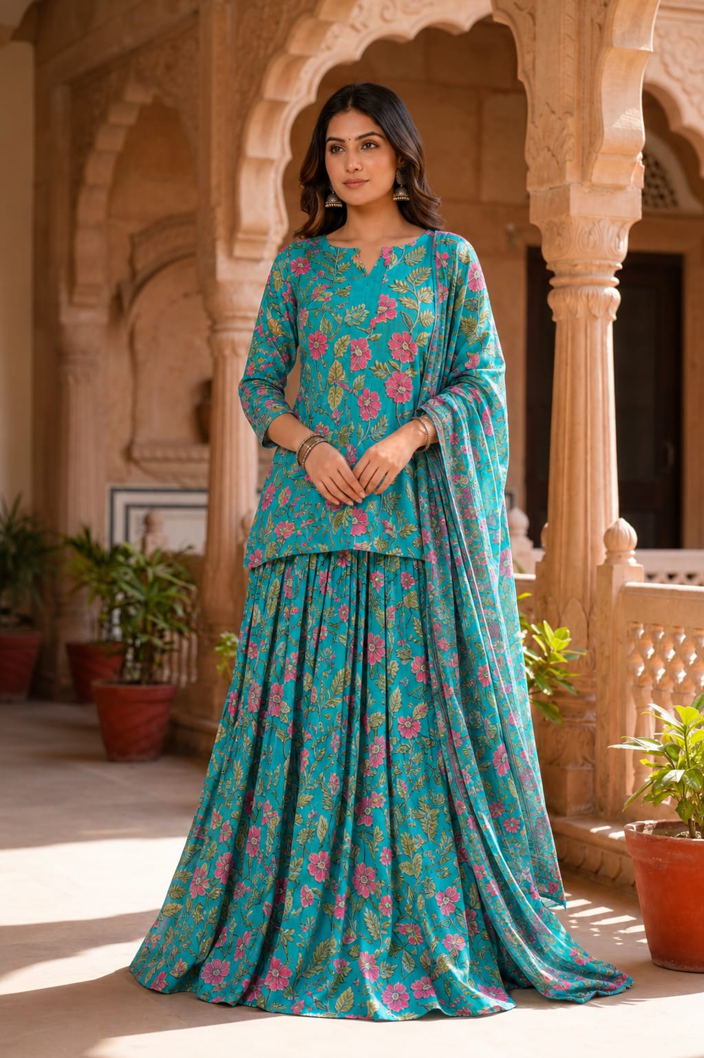 WEDDINGWEAR  COTTON LAHENGA KURTI SET-24PCS