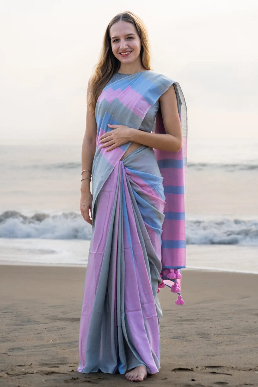 WOMENS COTTON LAHERIYA  SAREE-24PCS