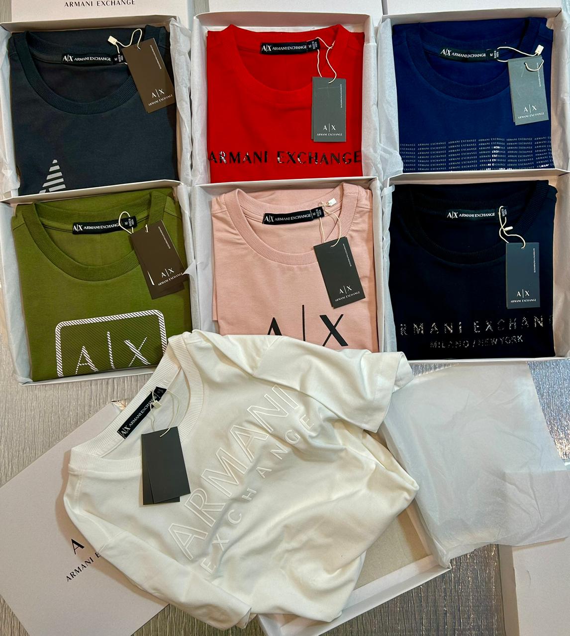 ARAMANI EXCHANGE ROUND NACK WITH BRAND BOX TSHIRT -40PCS
