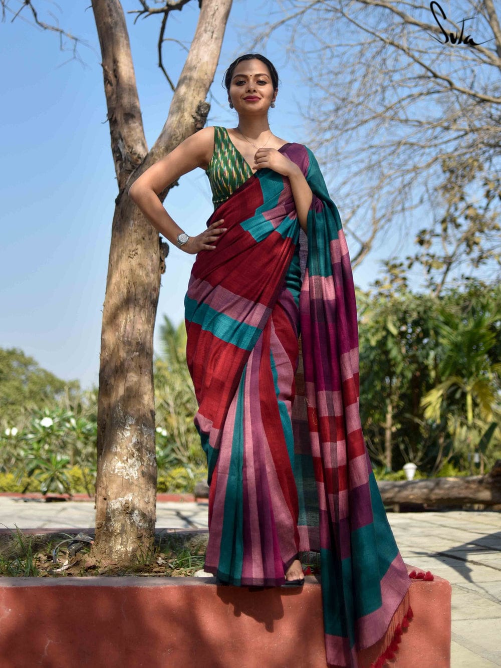 WOMENS COTTON LAHERIYA  SAREE-24PCS