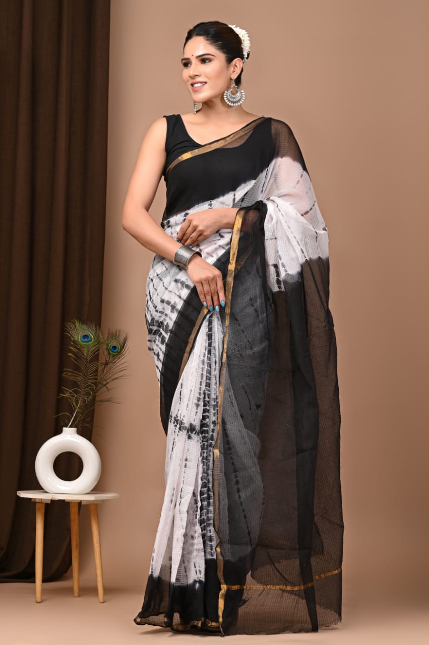 SAREE BAGRU HAND BLOCK PRINTED KOTA DORIYA-MOQ 24