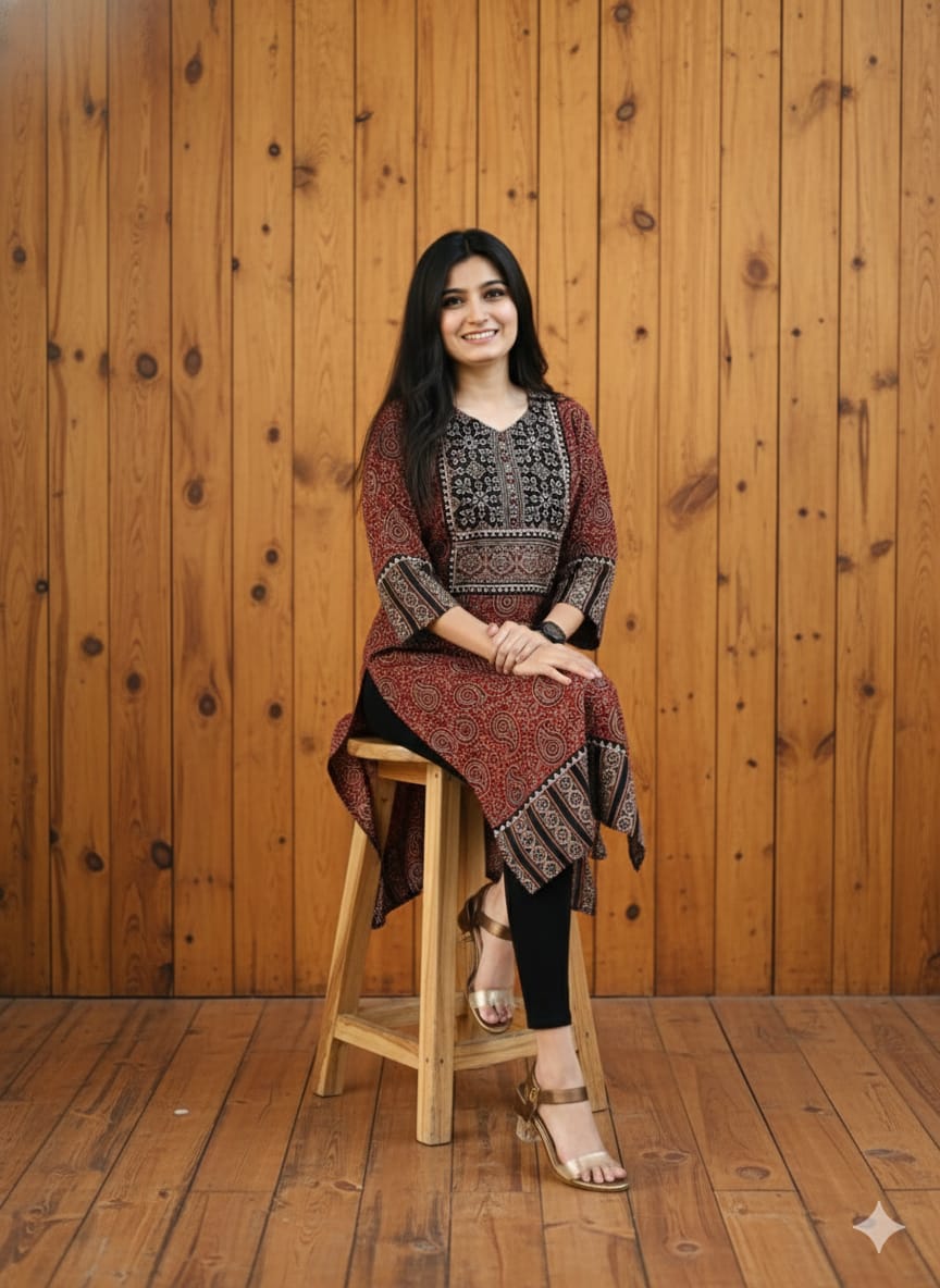 AJRAKH HAND BLOCK PRINTED KURTI -48PCS