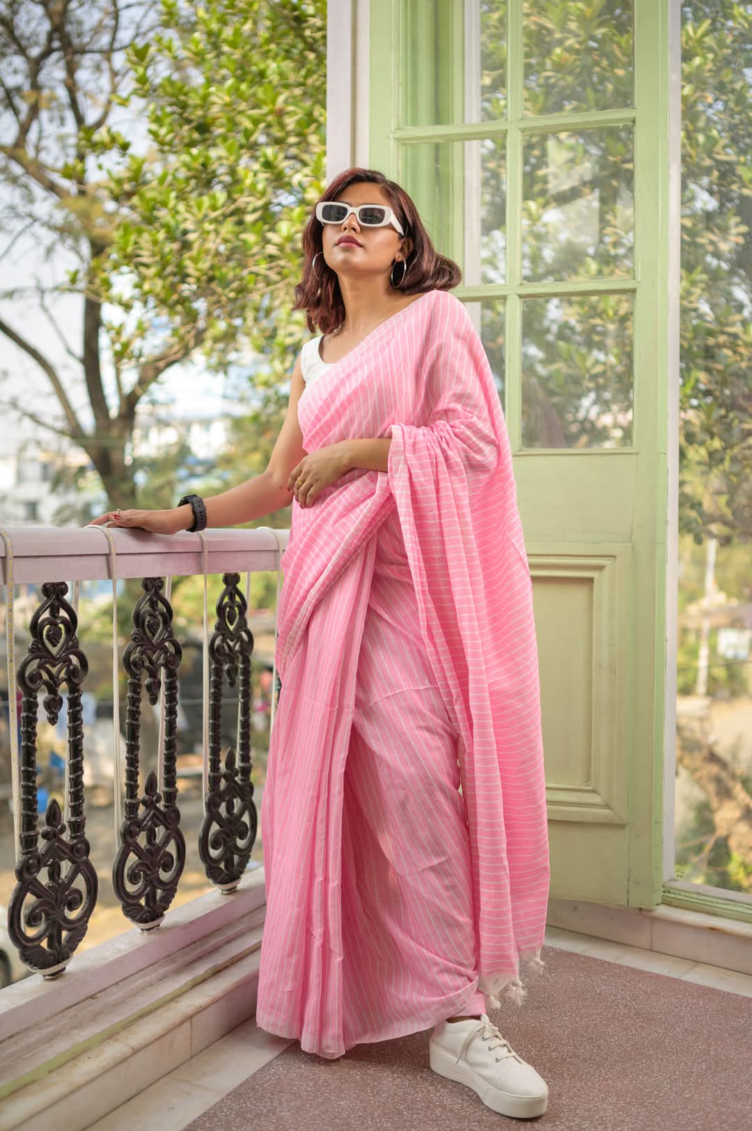 WOMENS COTTON LAHERIYA  SAREE-24PCS