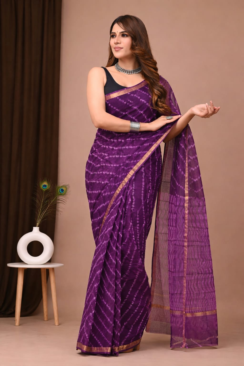 SAREE BAGRU HAND BLOCK PRINTED KOTA DORIYA-MOQ 24