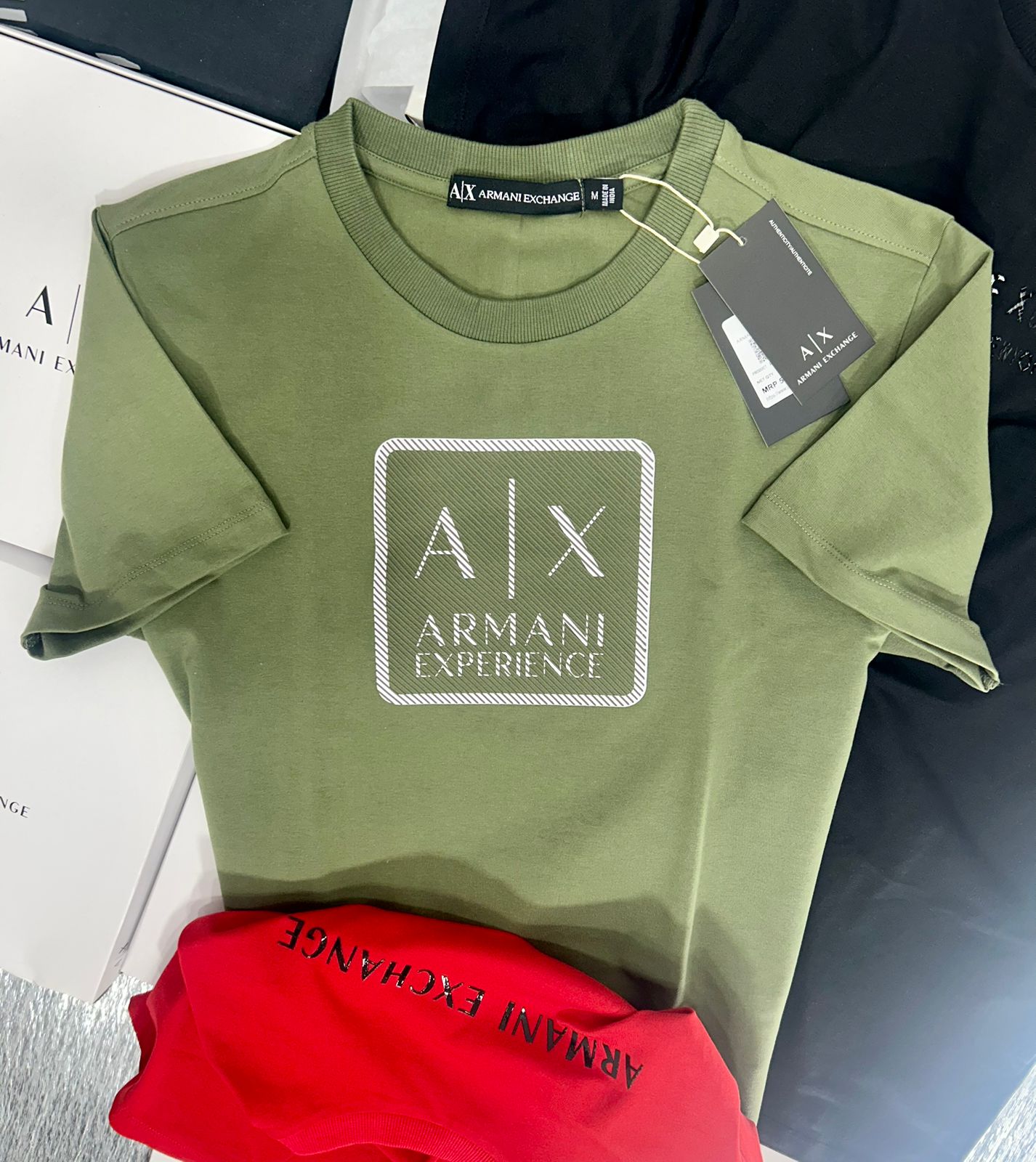 ARAMANI EXCHANGE ROUND NACK WITH BRAND BOX TSHIRT -40PCS