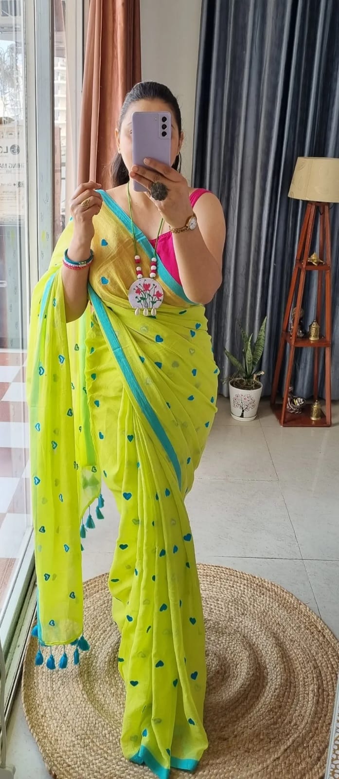 WOMENS COTTON LAHERIYA  SAREE-24PCS