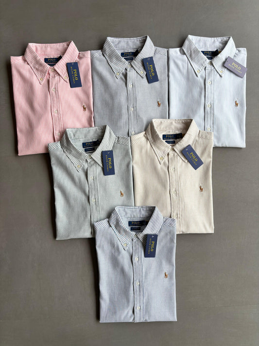 MENS R.L.POLO OXFORD LINEN STRIPE SHIRT-50PCS