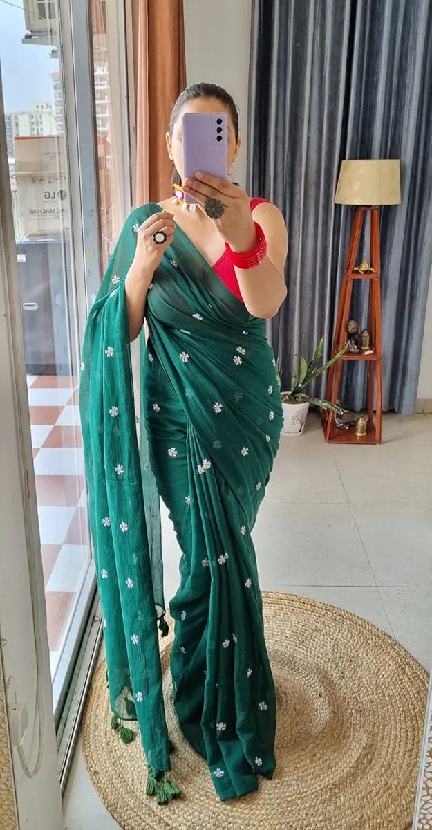 WOMENS COTTON LAHERIYA  SAREE-24PCS