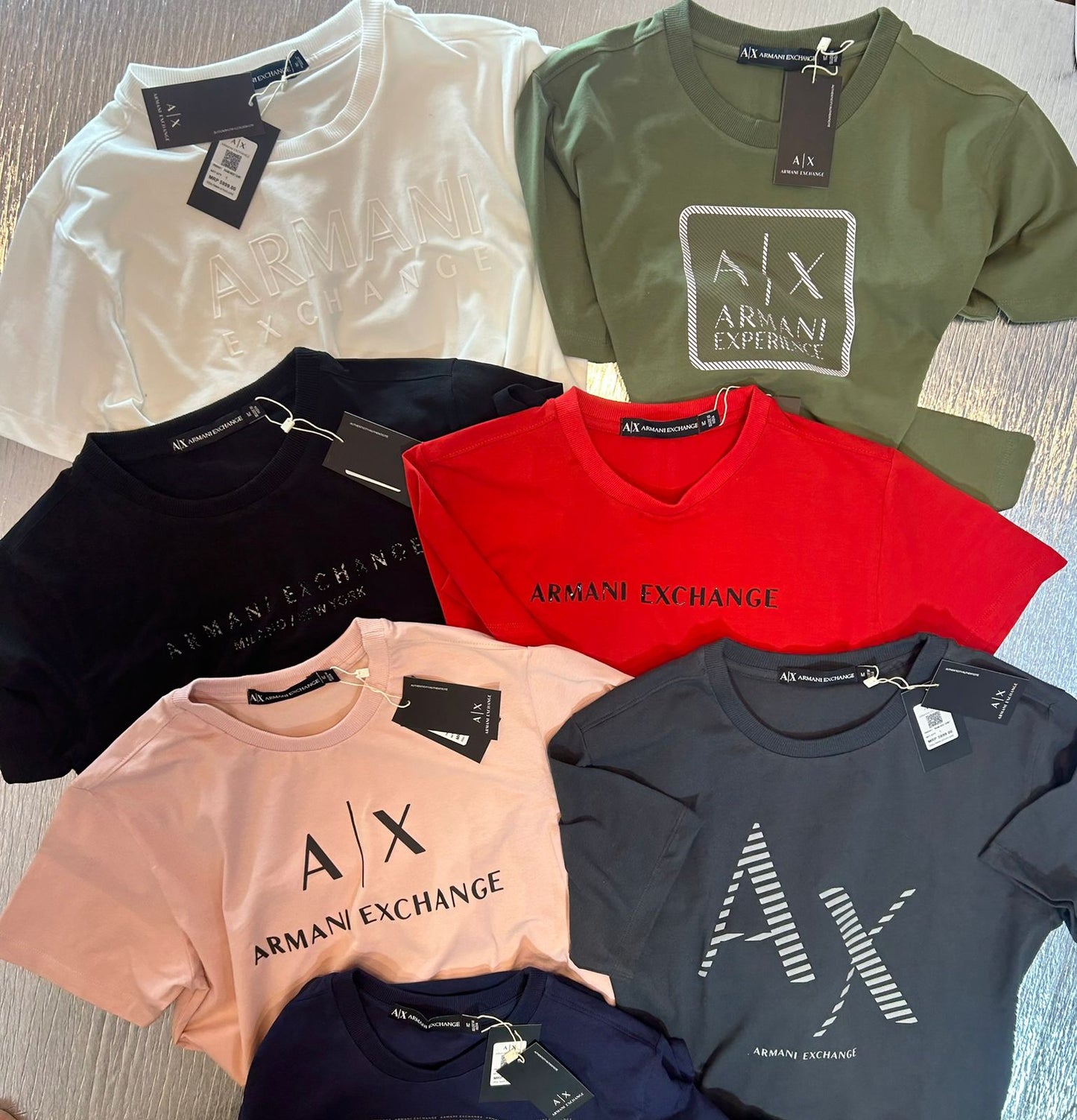 ARAMANI EXCHANGE ROUND NACK WITH BRAND BOX TSHIRT -40PCS