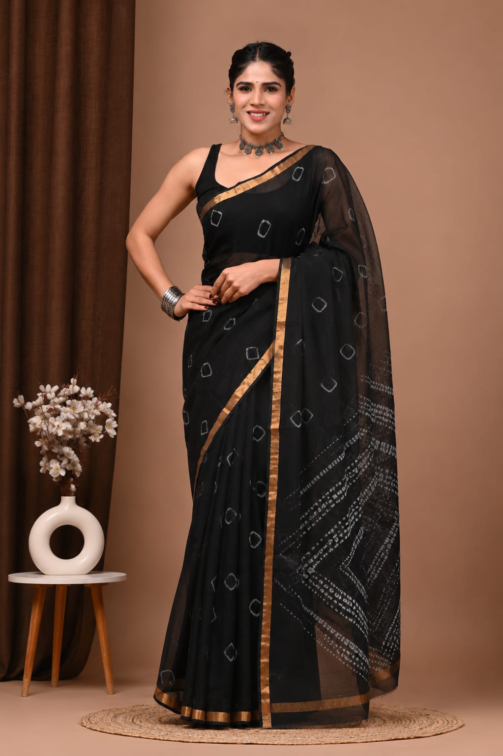 SAREE BAGRU HAND BLOCK PRINTED KOTA DORIYA-MOQ 24