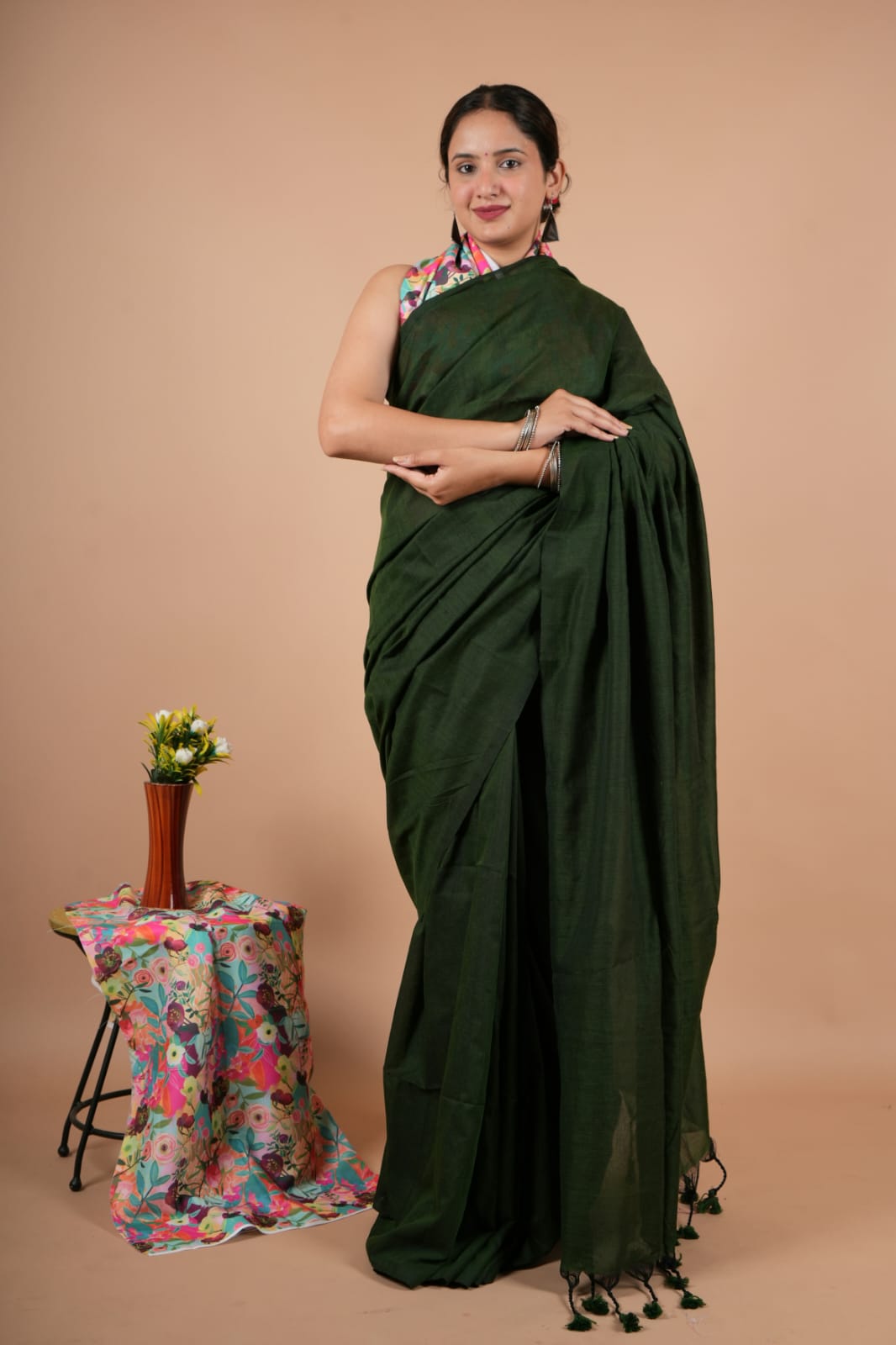 WOMENS COTTON LAHERIYA  SAREE-24PCS