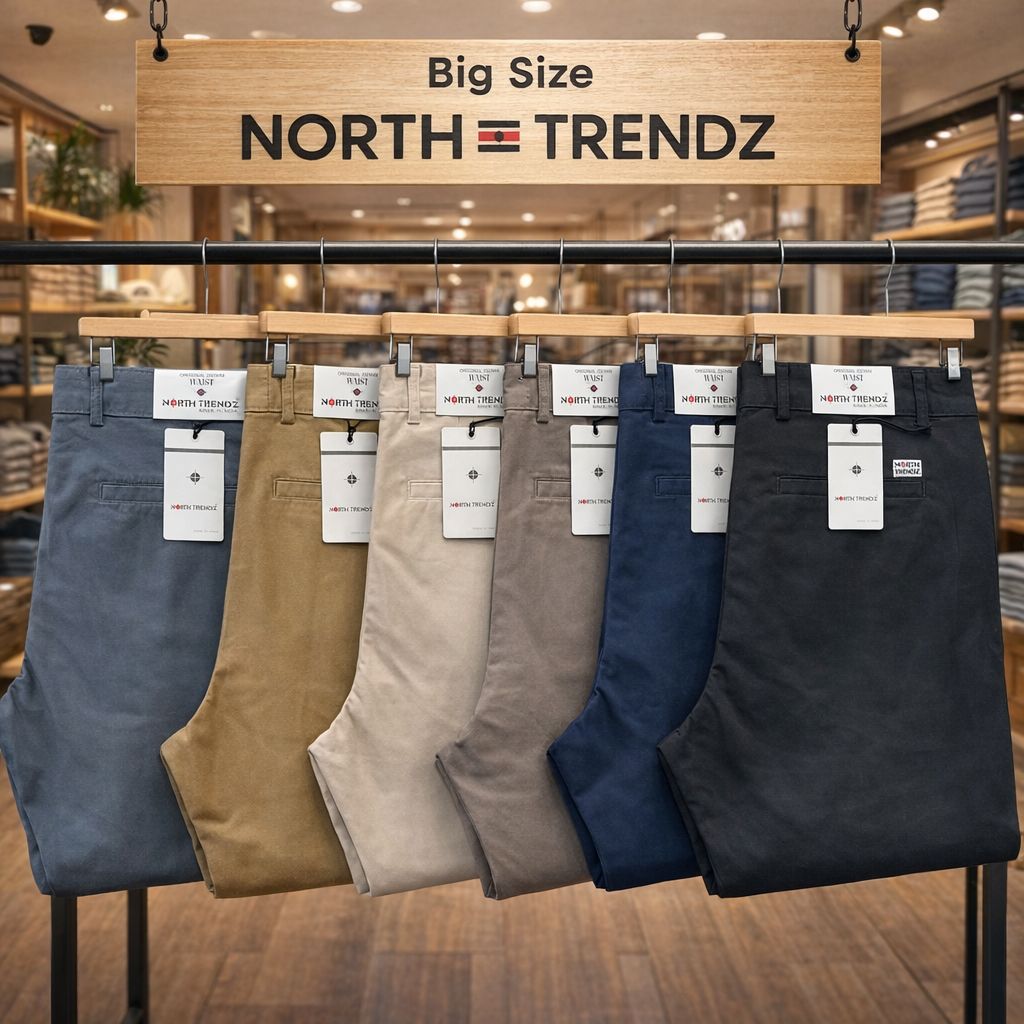 MENS BIG SIZE CHINOS NORTH TRENDZ-65PCS