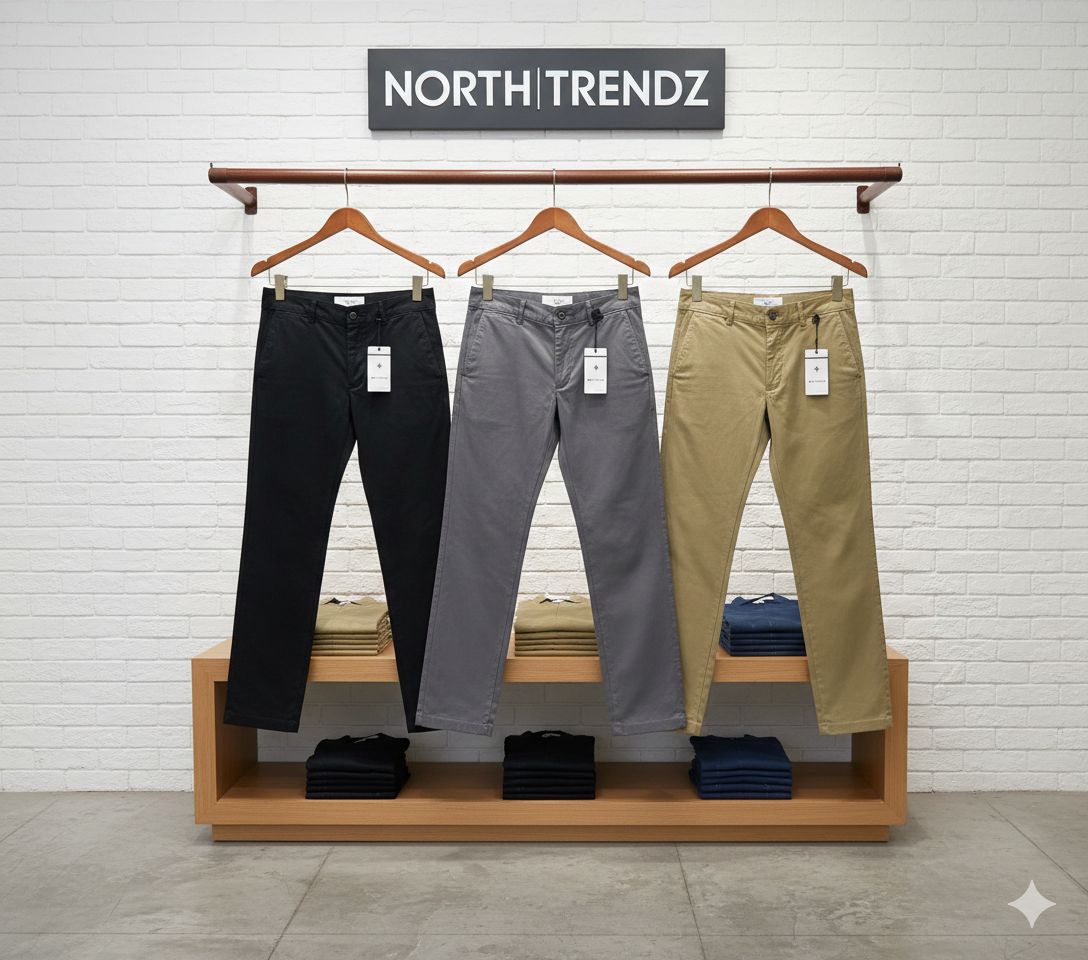 MENS BIG SIZE CHINOS NORTH TRENDZ-65PCS