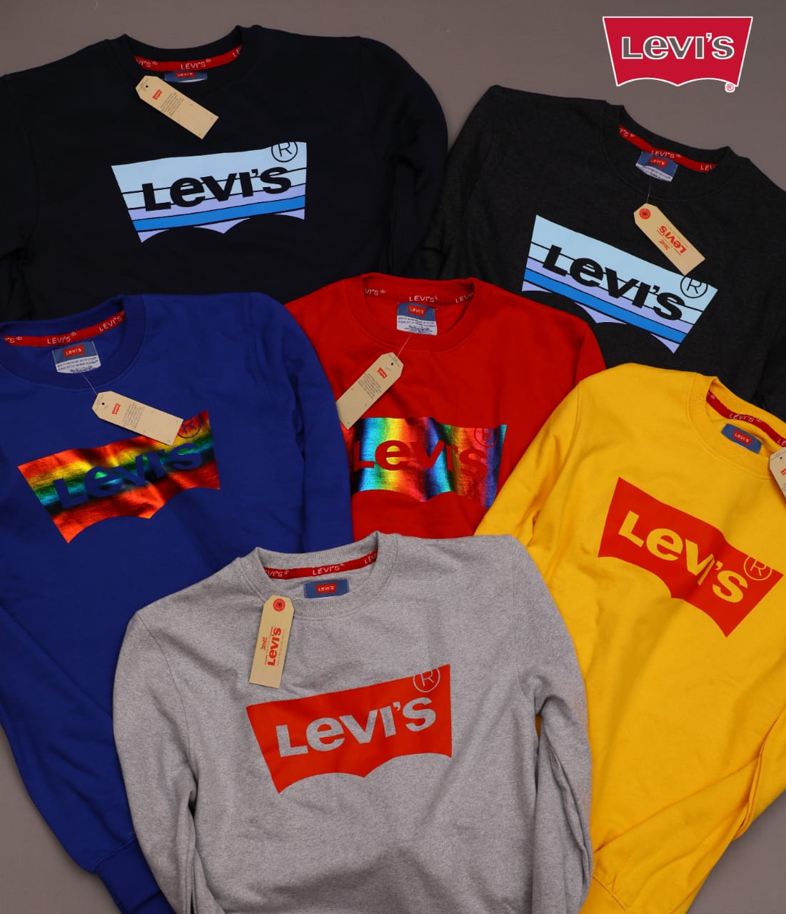 MEN'S LEVIS COTTON FLEECE SWEATSHIRT -40PCS