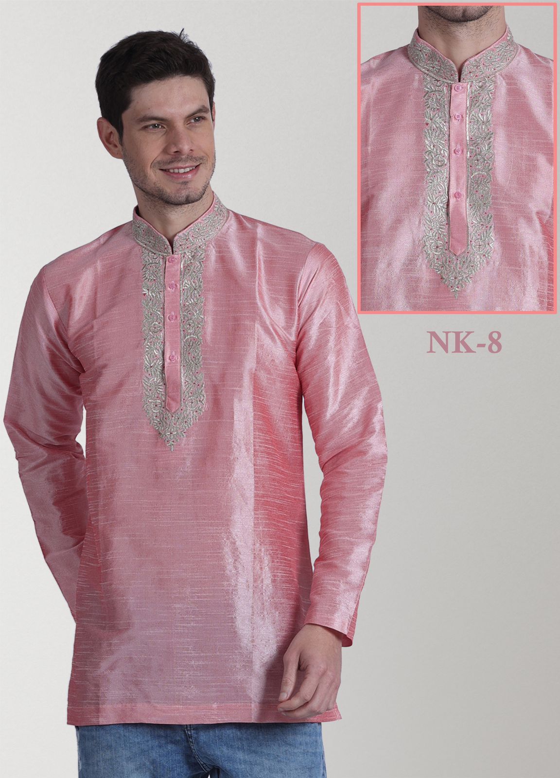 MENS ETHANIC EMBROIDERED KURTI -64 PCS