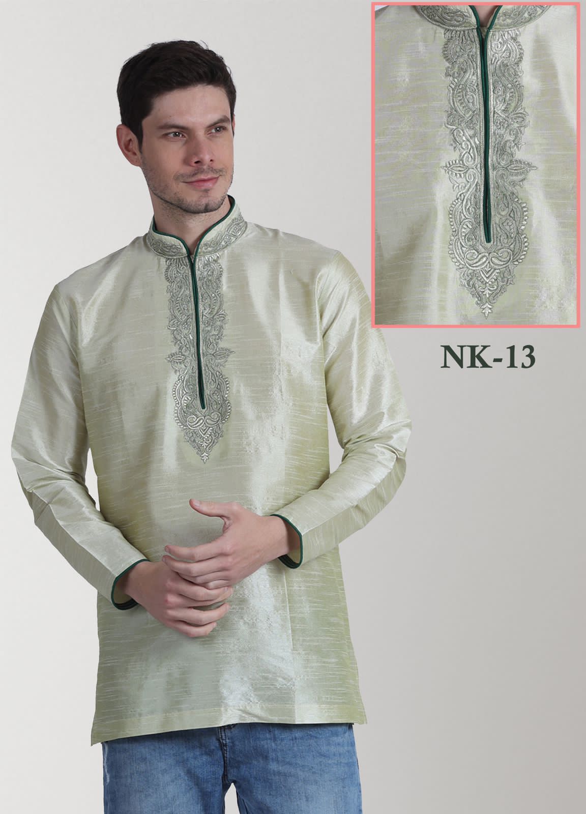 MENS ETHANIC EMBROIDERED KURTI -64 PCS