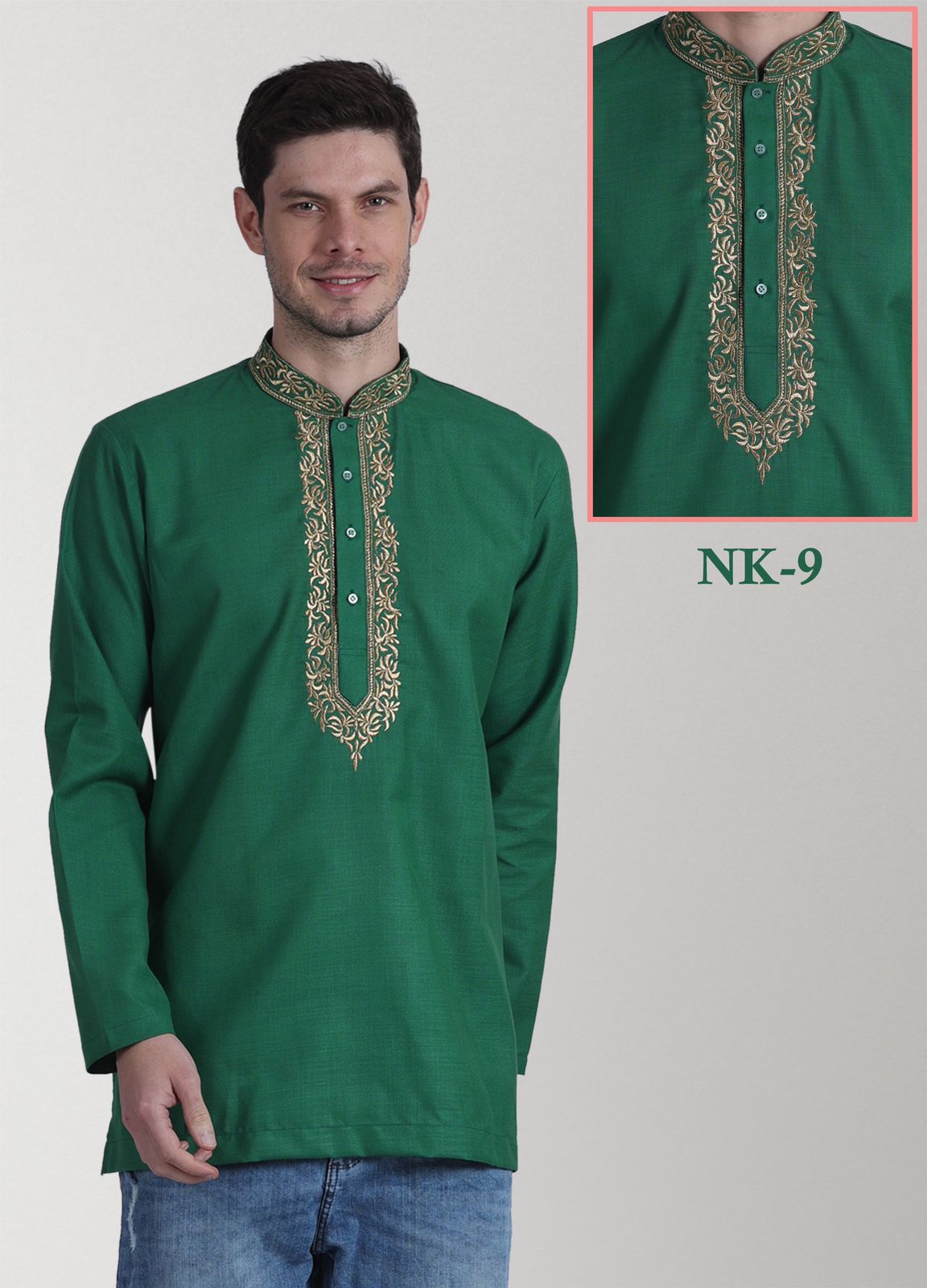 MENS ETHANIC EMBROIDERED KURTI -64 PCS