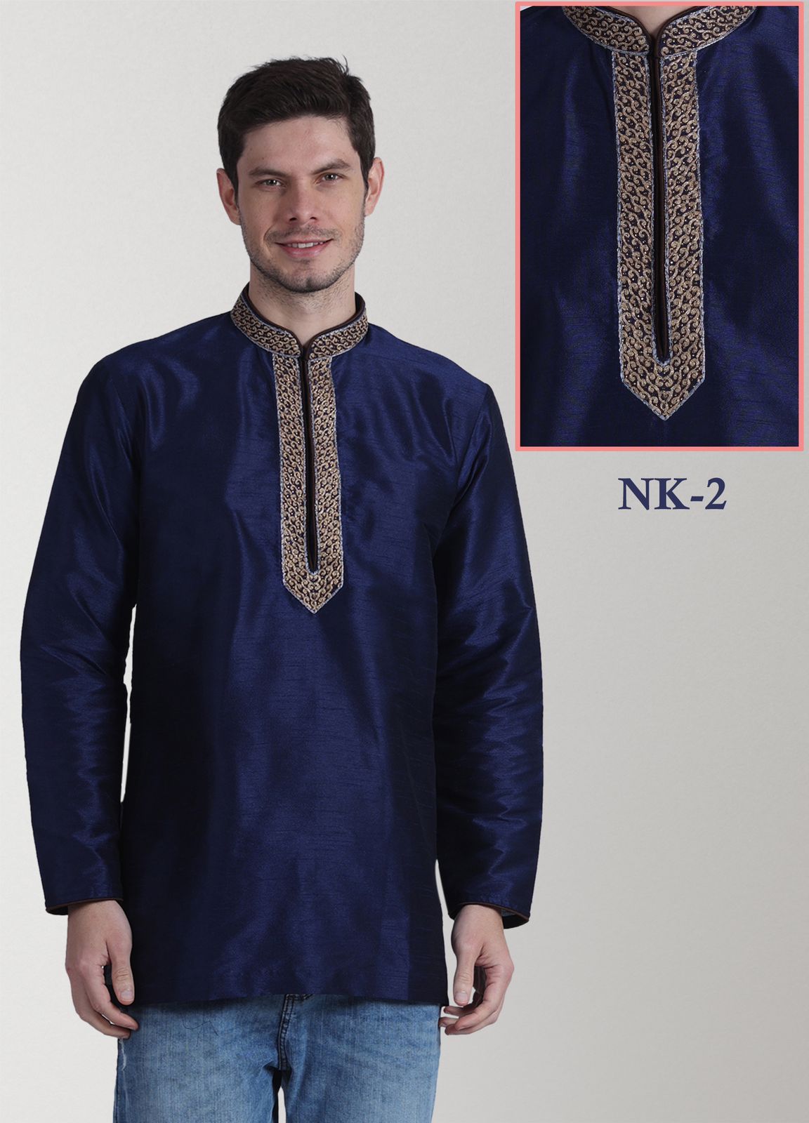 MENS ETHANIC EMBROIDERED KURTI -64 PCS