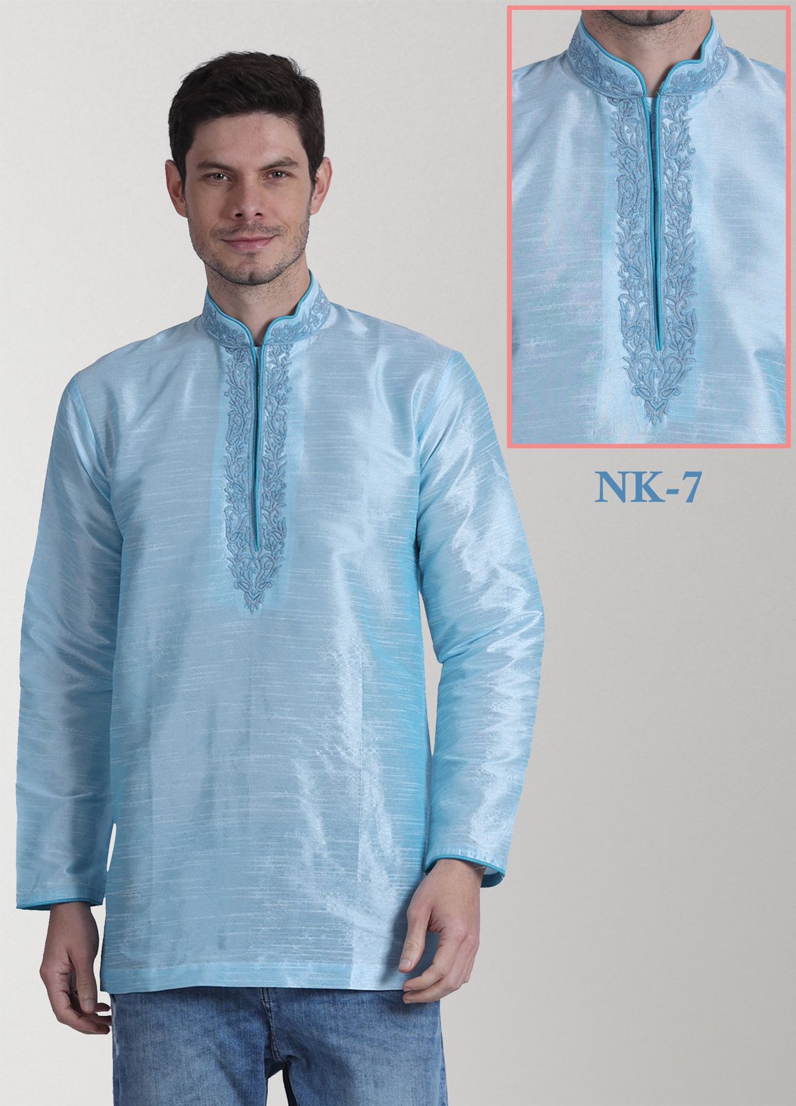 MENS ETHANIC EMBROIDERED KURTI -64 PCS