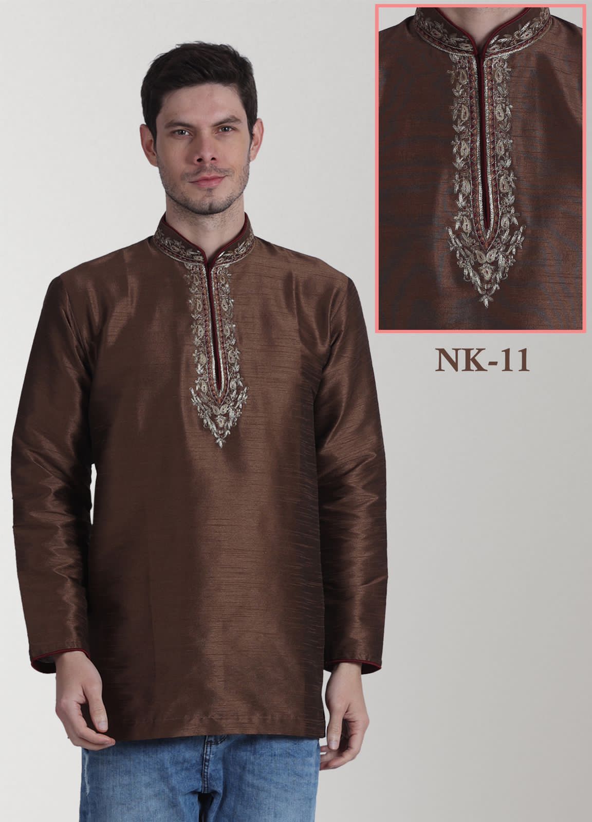 MENS ETHANIC EMBROIDERED KURTI -64 PCS