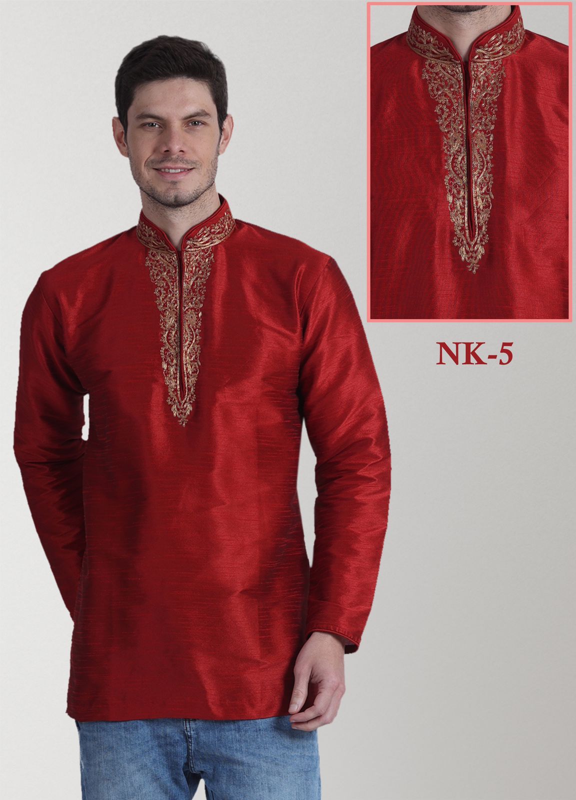 MENS ETHANIC EMBROIDERED KURTI -64 PCS