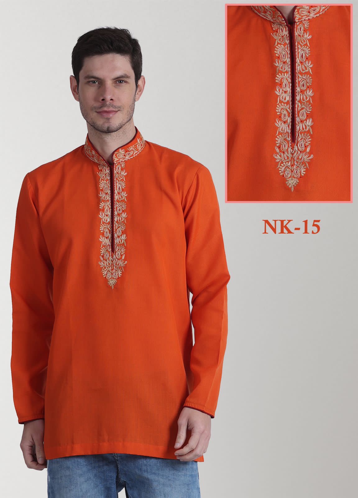 MENS ETHANIC EMBROIDERED KURTI -64 PCS