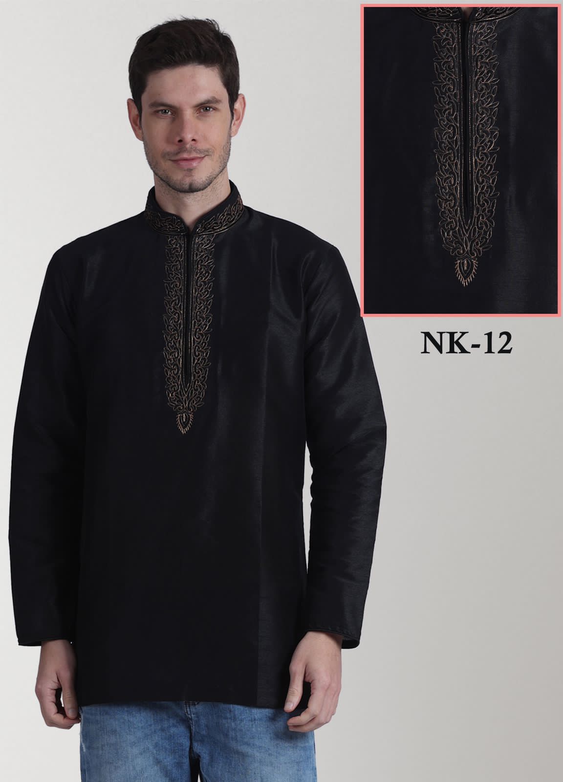 MENS ETHANIC EMBROIDERED KURTI -64 PCS