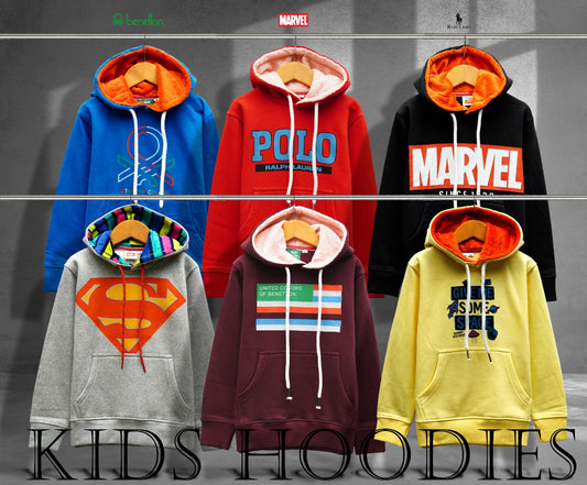 KIDS MULTY BRANDED HOODIE -65 PCS